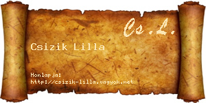 Csizik Lilla névjegykártya